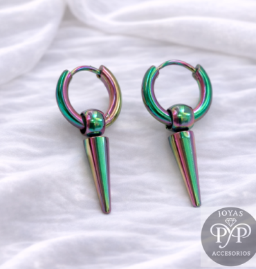 Candongas Tornasol con Dije de Cono