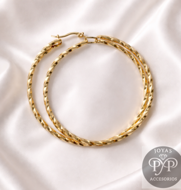 Candongas Doradas Clásicas Texturizadas